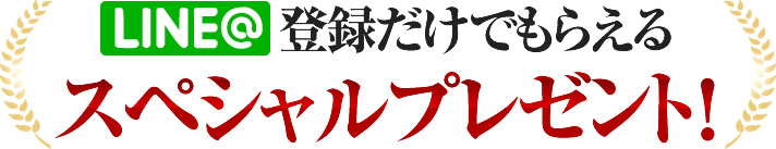 LINE＠登録だけでもらえるスペシャルプレゼント！
